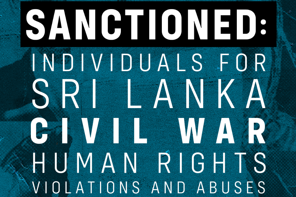 Imagem relacionada à notícia: Sanções britânicas por violações e abusos dos direitos humanos durante a guerra civil do Sri Lanka