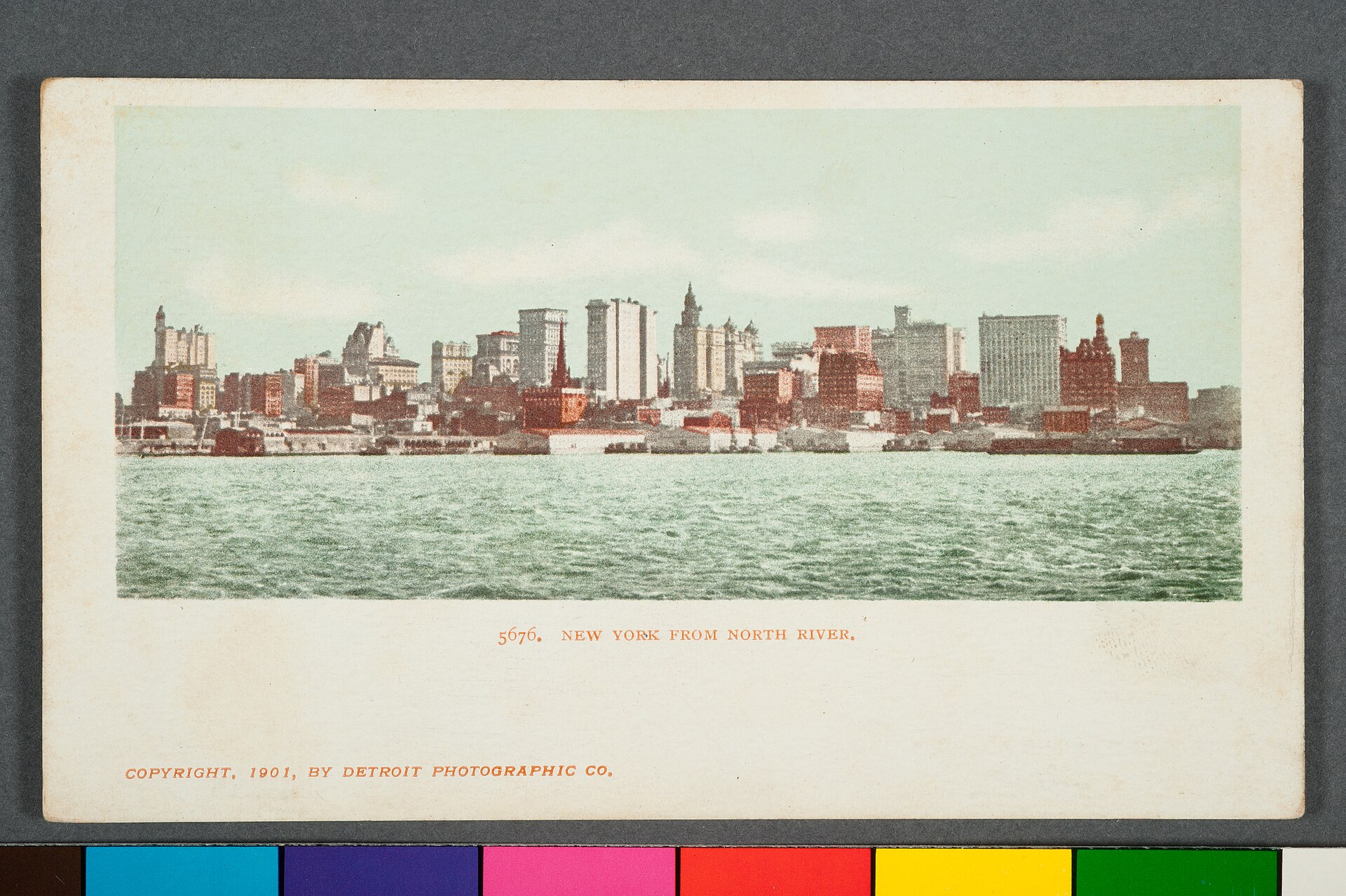 Imagem de referência de New York From North River, descrito nos dados abertos como item da Coleção Cartões Postais, no Museu Paulista