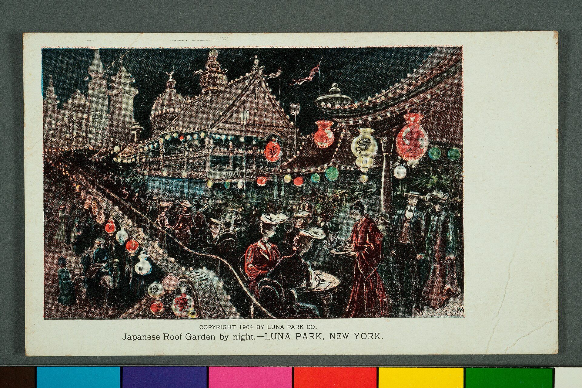 Imagem de referência de Japonese Roof Garden By Night - Luna Park, New York, descrito nos dados abertos como item da Coleção Cartões Postais, no Museu Paulista