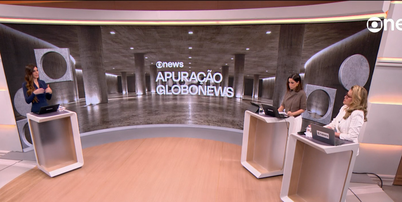 GloboNews durante a cobertura das apurações do segundo turno Foto: Reprodução/GloboNews