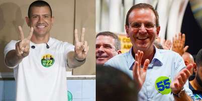 Eduardo Paes e Douglas Ruas v&atilde;o disputar o segundo turno no RJ Foto: Reprodu&ccedil;&atilde;o/Redes sociais