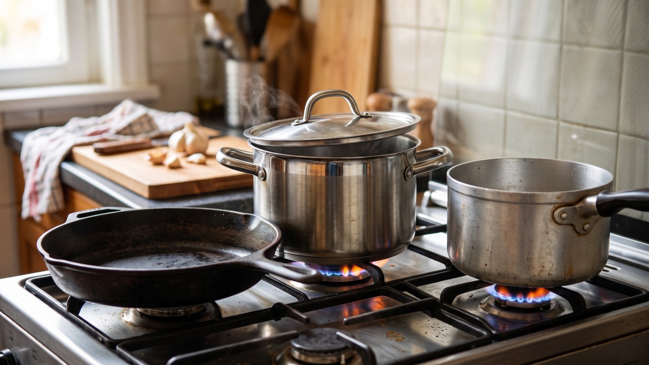 Qual é melhor para cozinhar: panela de inox, ferro fundido ou alumínio? Entenda onde cada material leva vantagem