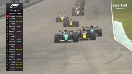 Bottas abandona prova, causa safety car, e Verstappen ultrapassa Antonelli na relargada